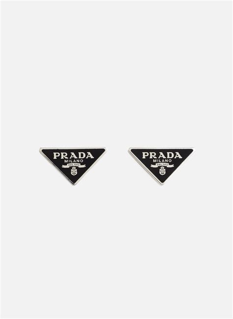 boucle d'oreille prada|Boucles D’oreilles Prada Symbole Noir/diamant Noir .